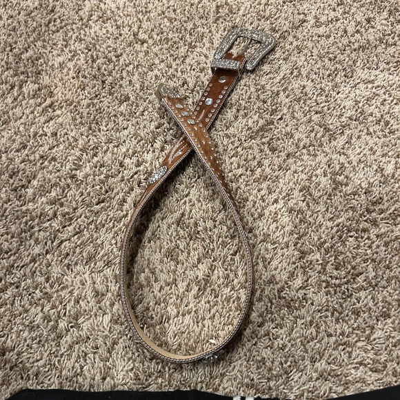 Nocona Genuine Leather Western Belt | Rhinestones & Hair-On Hide | Size 34 main image 4
